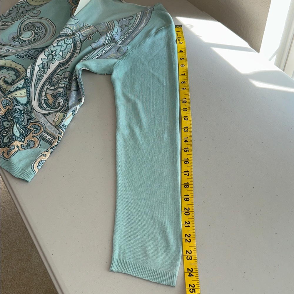 NWT Casual Corner Mint Paisley Sweater Size Large. - Picture 8 of 13